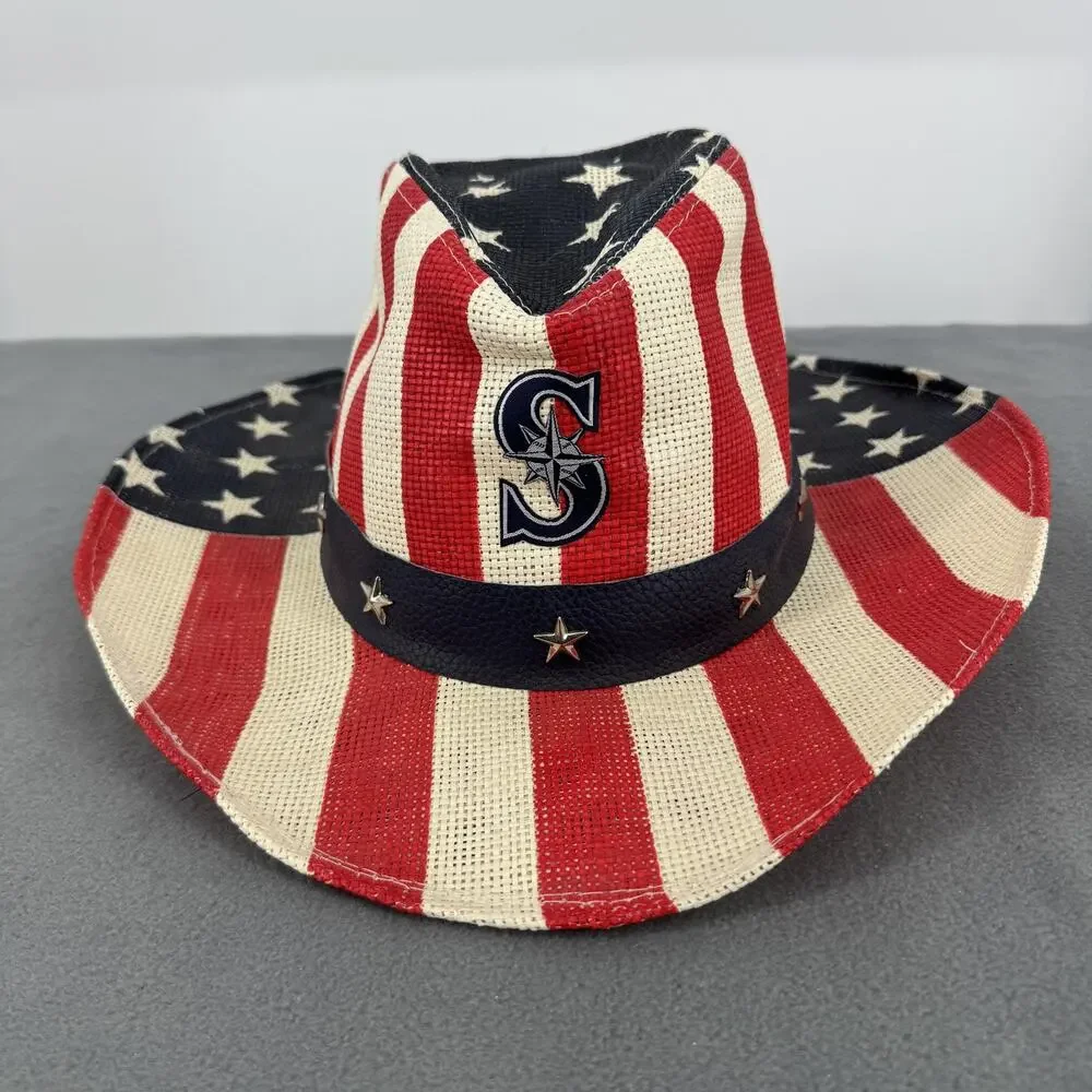 Seattle Mariners Patriotic Cowboy Hat Zac Brown Band 2018 Safeco Field USA MLB - Picture 1 of 7